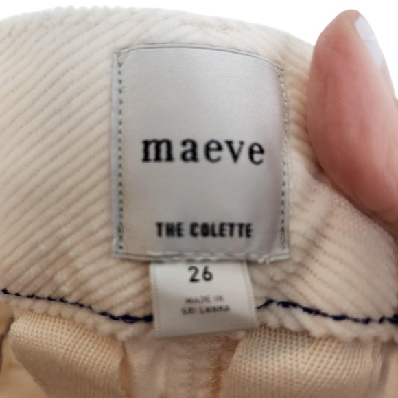 MAEVE The Colette Pants Womens 26 Ivory Corduroy Wide Leg High Rise Casual NWT - Picture 12 of 14